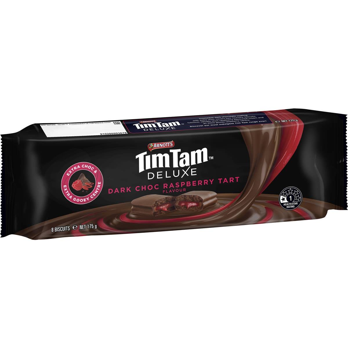 TIMTAM Deluxe Dark Choc Raspberry Tart - 175g (BOX OF 12)