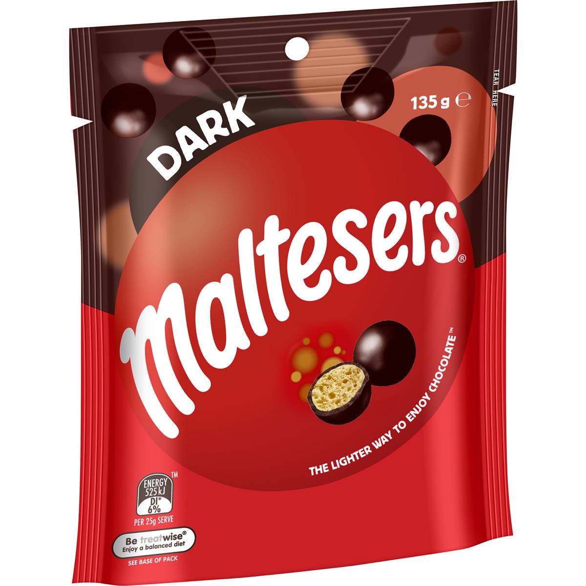 MALTESERS Dark Choc Malt Balls - 135g (BOX OF 12)