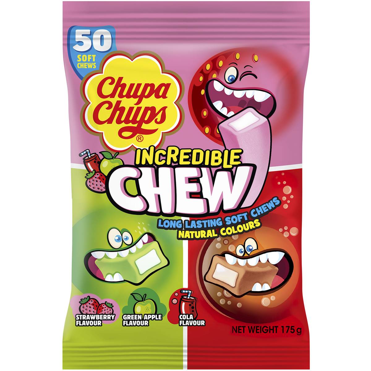 CHUPA CHUPS Incredible Chews - 175g (BOX OF 12)