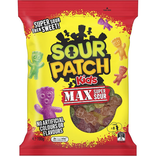 SOUR PATCH KIDS Max Super Sour - 170g (BOX OF 12)